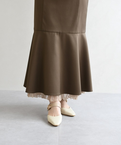 31 Sons de mode（トランテアン　ソン　ドゥ　モード）の「2026春夏新作 ワッシャープリーツマーメイドスカート（スカート・レディース・イエロー/ブラウン/キャメル・S/M）」の22枚目の写真