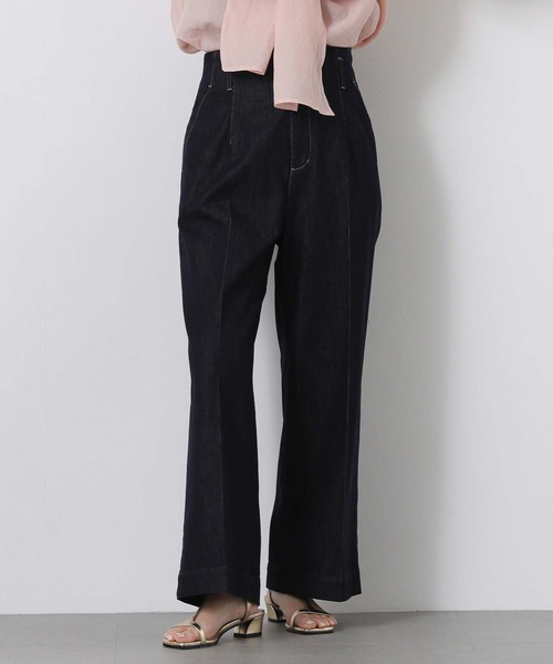 Gready Brilliant（グレディブリリアン）の「ＬＵハイウエストデニムセミワイドパンツ（その他パンツ・レディース・インディゴブルー/ブルー系・38/36）」の2枚目の写真