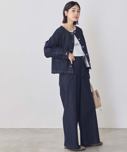 Gready Brilliant（グレディブリリアン）の「ＬＵハイウエストデニムセミワイドパンツ（その他パンツ・レディース・インディゴブルー/ブルー系・38/36）」の3枚目の写真