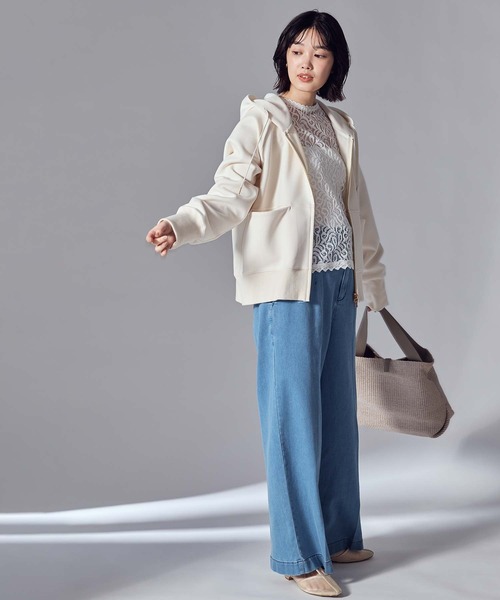 Gready Brilliant（グレディブリリアン）の「ＬＵハイウエストデニムセミワイドパンツ（その他パンツ・レディース・インディゴブルー/ブルー系・38/36）」の19枚目の写真