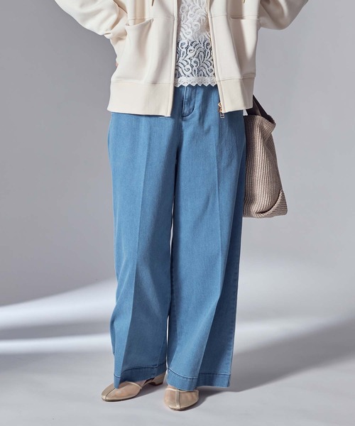 Gready Brilliant（グレディブリリアン）の「ＬＵハイウエストデニムセミワイドパンツ（その他パンツ・レディース・インディゴブルー/ブルー系・38/36）」の22枚目の写真