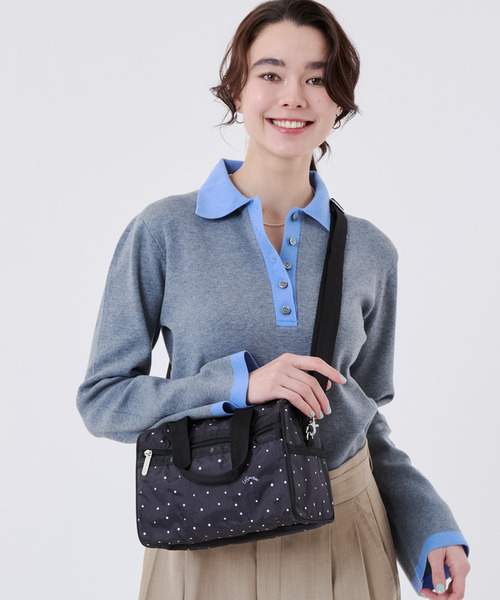 LeSportsac(レスポートサック)の「EVERYDAY SM SATCHEL ブリスドッツ(ショルダーバッグ・レディース・ブラック・FREE)」の1枚目の写真