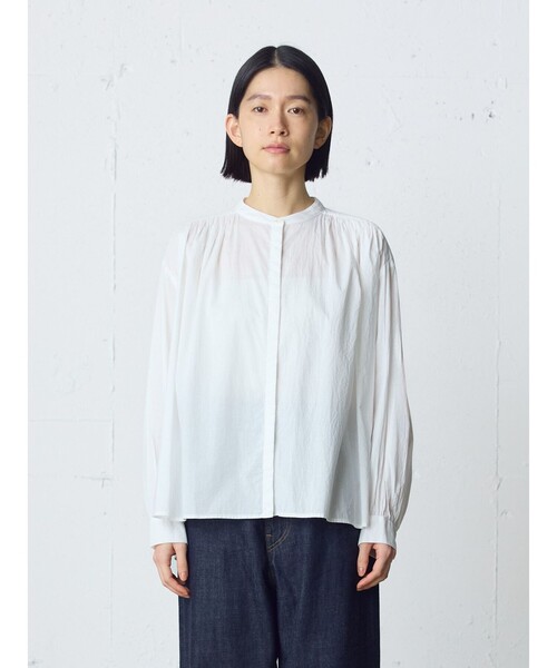 MidiUmi(ミディウミ)の「MidiUmi ギャザーワイドシャツ(シャツ/ブラウス・レディース・オフホワイト/ブラック/ベージュ/ピンク/ブラウン・FREE)」の1枚目の写真
