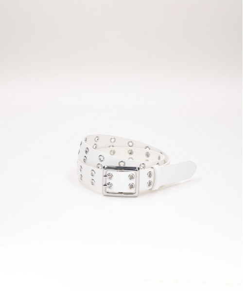 Right-on（ライトオン）の「【HONEYSUCKLE ROSE】ダブルハトメベルト (ウエストマーク / レザールック / コーディネートアクセント)（ベルト・レディース・ブラウン/ブラック/ホワイト・フリー）」の2枚目の写真