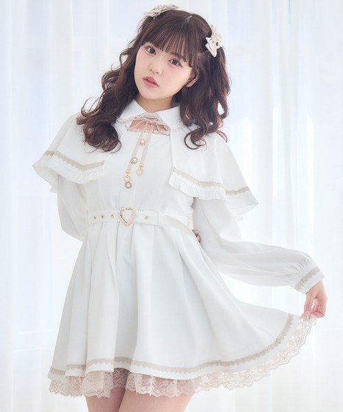 ROJITA(ロジータ)の「裾レースケープワンピース(ワンピース・レディース・ブラック/ミント/ホワイト・FREE)」の10枚目の写真