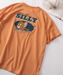 【71】【TOM＆JERRY/トムとジェリー】サガラ刺繍 クルーネックTシャツ/バックプリント/レディース（S）