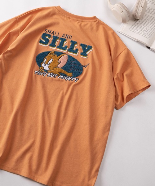 Tom&Jerry(トムアンドジェリー)の「【71】【TOM&JERRY/トムとジェリー】サガラ刺繍 クルーネックTシャツ/バックプリント/レディース(S)(Tシャツ/カットソー・レディース・ブラック/レッド/クリーム/ブルー/チャコールグレー/オフホワイト/オレンジ/カーキ・L/M)」の8枚目の写真