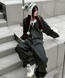 Never mind the XU | 【Never mind the XU】spray cross zip up hoodie / 【ネバーマインド ザ エックスユー】スプレークロスジップパーカー(パーカー)