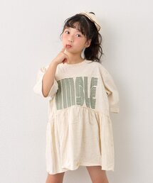 CIAOPANIC TYPY（チャオパニックティピー）の「【KIDS】《ジュニアサイズあり》厚盛ロゴ5分袖チュニックワンピ（ワンピース）」