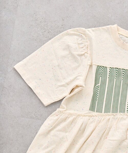 CIAOPANIC TYPY（チャオパニックティピー）の「【KIDS】《ジュニアサイズあり》厚盛ロゴ5分袖チュニックワンピ（ワンピース・キッズ・オフホワイト/チャコールグレー/グレー・150/130/110）」の12枚目の写真