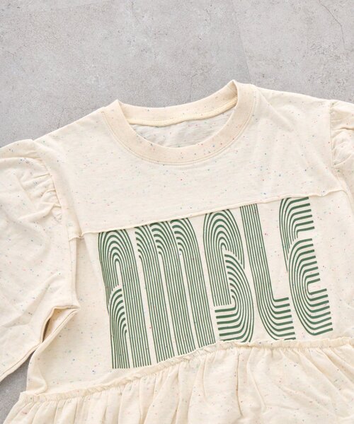 CIAOPANIC TYPY（チャオパニックティピー）の「【KIDS】《ジュニアサイズあり》厚盛ロゴ5分袖チュニックワンピ（ワンピース・キッズ・オフホワイト/チャコールグレー/グレー・150/130/110）」の13枚目の写真