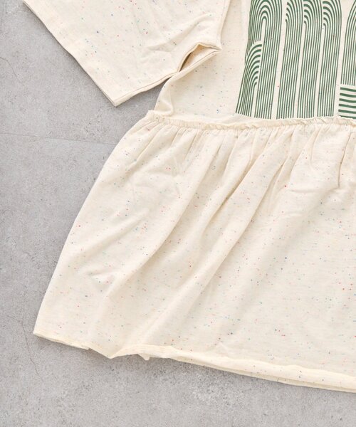 CIAOPANIC TYPY（チャオパニックティピー）の「【KIDS】《ジュニアサイズあり》厚盛ロゴ5分袖チュニックワンピ（ワンピース・キッズ・オフホワイト/チャコールグレー/グレー・150/130/110）」の14枚目の写真