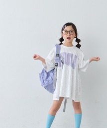 CIAOPANIC TYPY | 【KIDS】《ジュニアサイズあり》厚盛ロゴ5分袖チュニックワンピ(ワンピース)