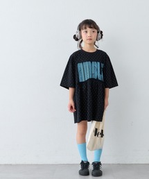 CIAOPANIC TYPY（チャオパニックティピー）の「【KIDS】《ジュニアサイズあり》厚盛ロゴ5分袖チュニックワンピ（ワンピース）」