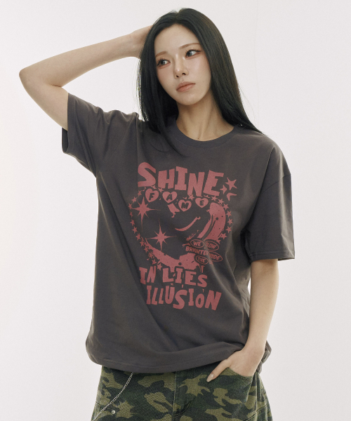 DEFYCLUBROBBERS(ディファイクラブロバース)の「シャインインライズイリュージョン 半袖Tシャツ (3色)(Tシャツ/カットソー・レディース・ブルー/バーガンディー/チャコール・MEDIUM/LARGE)」の5枚目の写真