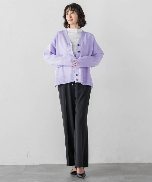 la.f…（ラエフ）の「ハイストレッチカルゼワイドパンツ（スラックス・レディース・チャコールグレー/ブラック・11号/9号/7号）」の8枚目の写真