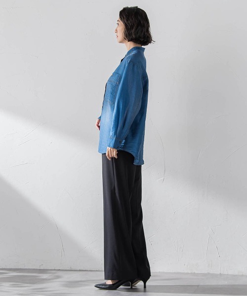 la.f…（ラエフ）の「ハイストレッチカルゼワイドパンツ（スラックス・レディース・チャコールグレー/ブラック・11号/9号/7号）」の11枚目の写真