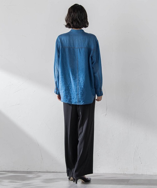 la.f…（ラエフ）の「ハイストレッチカルゼワイドパンツ（スラックス・レディース・チャコールグレー/ブラック・11号/9号/7号）」の12枚目の写真