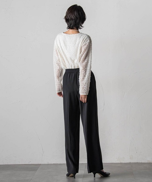 la.f…（ラエフ）の「ハイストレッチカルゼワイドパンツ（スラックス・レディース・チャコールグレー/ブラック・11号/9号/7号）」の16枚目の写真