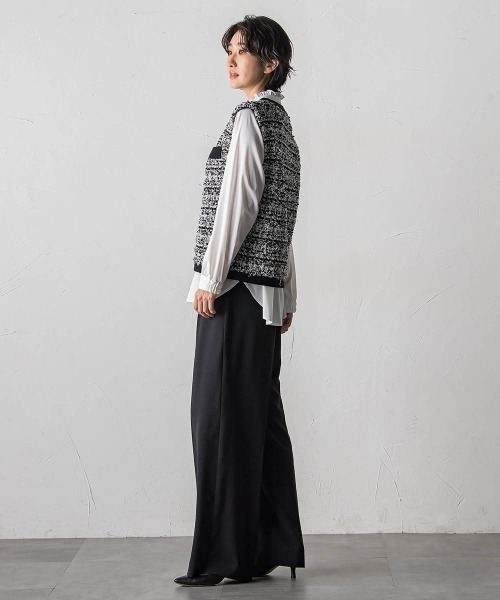 la.f…（ラエフ）の「ハイストレッチカルゼワイドパンツ（スラックス・レディース・チャコールグレー/ブラック・11号/9号/7号）」の22枚目の写真