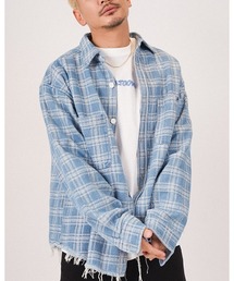 #Re:room（リルーム）の「チェックデニムシャツジャケット（デニムジャケット）」