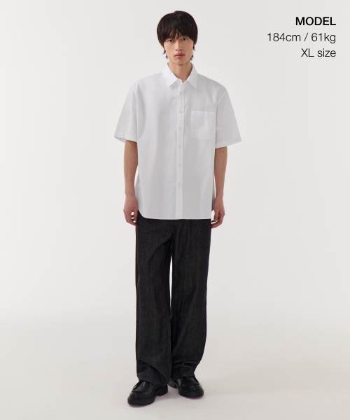 MUSINSA STANDARD（ムシンサスタンダード）の「リラックスドオックスフォード半袖シャツ[ホワイト]（シャツ/ブラウス・メンズ・その他・X-LARGE/XX-LARGE/LARGE/MEDIUM/SMALL）」の2枚目の写真