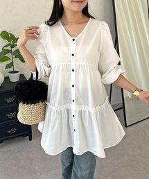 prose verse | ミドル丈裾フリルティアードブラウス(シャツ/ブラウス)