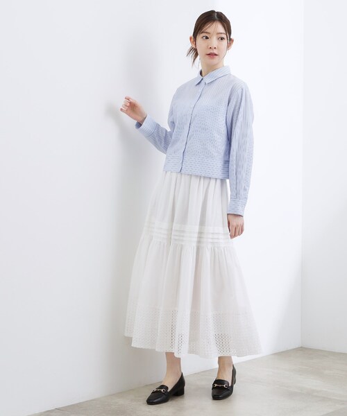grove(グローブ)の「【貴島明日香さん着用】エンブロイダリーレース マキシスカート(スカート・レディース・ネイビー/オフホワイト/オレンジ・02/01/03/04/05)」の17枚目の写真