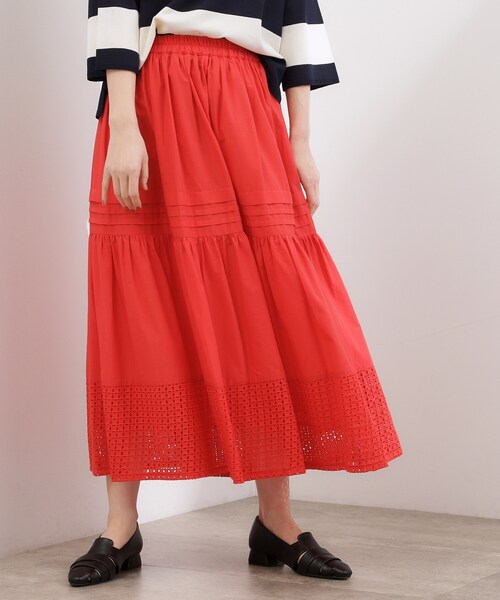 grove(グローブ)の「【貴島明日香さん着用】エンブロイダリーレース マキシスカート(スカート・レディース・ネイビー/オフホワイト/オレンジ・02/01/03/04/05)」の19枚目の写真