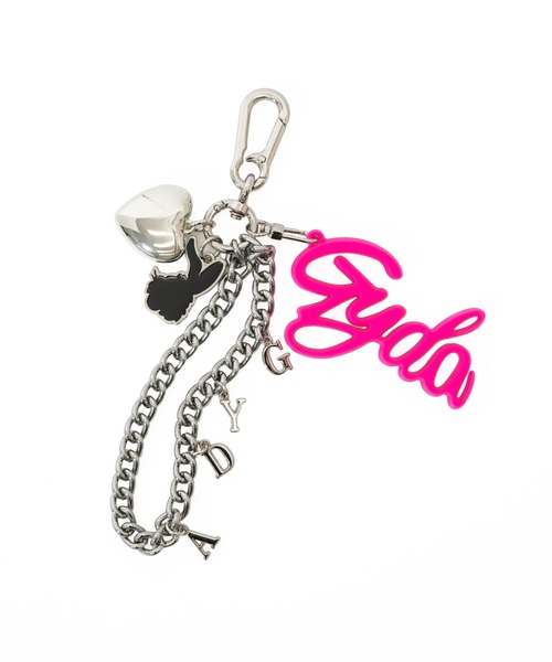 GYDA（ジェイダ）の「【GYDA/ジェイダ】 巾着付きビッグロゴチャーム（キーホルダー・レディース・ブラック/ピンク・FREE）」の2枚目の写真
