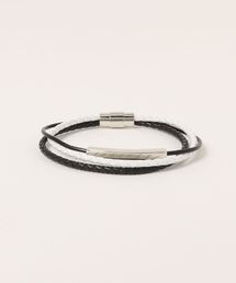 MONOCHROME（モノクローム）の「ステンレススリムバートリプルレザーブレスレット（ブレスレット）」
