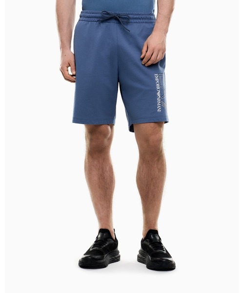 EMPORIO ARMANI EA7（エンポリオアルマーニイーエーセブン）の「＜オンライン限定＞【エンポリオ アルマーニ EA7】Visibility ショートパンツ ピュアコットン（その他パンツ・メンズ・ブルー/ブラック・X-SMALL/X-LARGE/SMALL/MEDIUM/LARGE）」の2枚目の写真