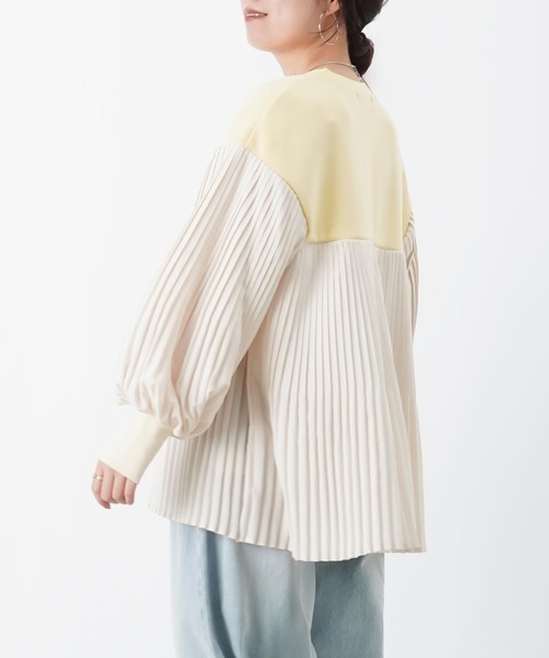 LUCA/LADY LUCK LUCA(ルカ/レディラックルカ)の「LC/LLL プリーツドッキングプルオーバー(Tシャツ/カットソー・レディース・オフホワイト/イエロー/ブラック・FREE)」の17枚目の写真