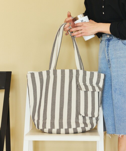 ROOTOTE(ルートート)の「ROOTOTE/ルートート SNミディアム リサイクルコットンF トートバッグ(トートバッグ・レディース・オレンジ/サックスブルー/ブラック・ONE SIZE)」の1枚目の写真