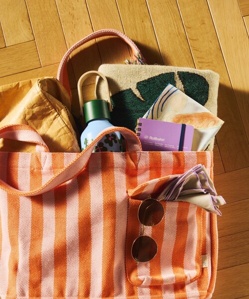 ROOTOTE(ルートート)の「ROOTOTE/ルートート SNミディアム リサイクルコットンF トートバッグ(トートバッグ・レディース・オレンジ/サックスブルー/ブラック・ONE SIZE)」の8枚目の写真