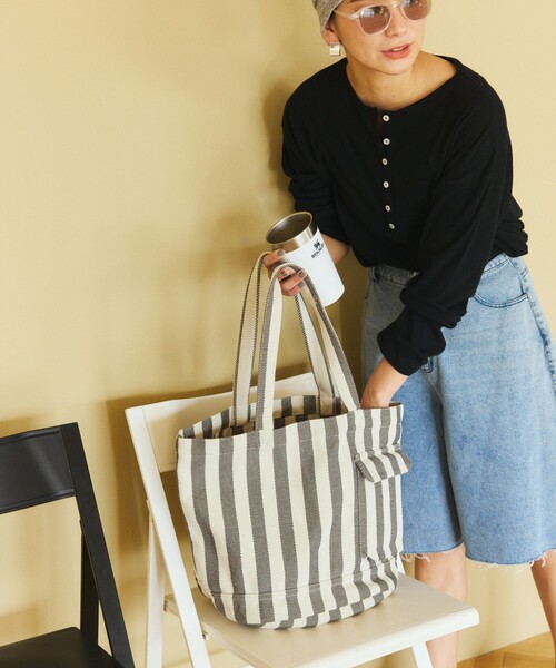 ROOTOTE(ルートート)の「ROOTOTE/ルートート SNミディアム リサイクルコットンF トートバッグ(トートバッグ・レディース・オレンジ/サックスブルー/ブラック・ONE SIZE)」の10枚目の写真