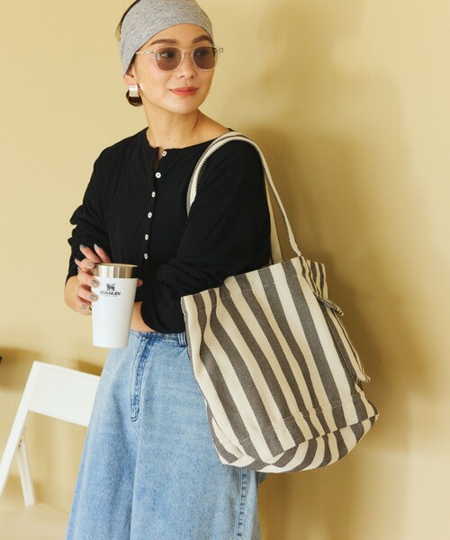 ROOTOTE(ルートート)の「ROOTOTE/ルートート SNミディアム リサイクルコットンF トートバッグ(トートバッグ・レディース・オレンジ/サックスブルー/ブラック・ONE SIZE)」の11枚目の写真