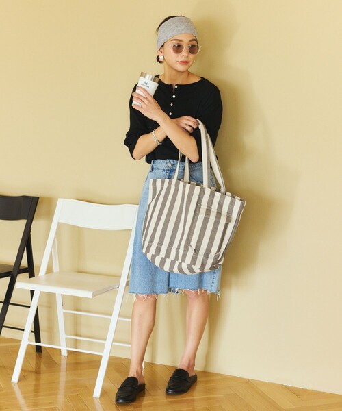 ROOTOTE(ルートート)の「ROOTOTE/ルートート SNミディアム リサイクルコットンF トートバッグ(トートバッグ・レディース・オレンジ/サックスブルー/ブラック・ONE SIZE)」の12枚目の写真