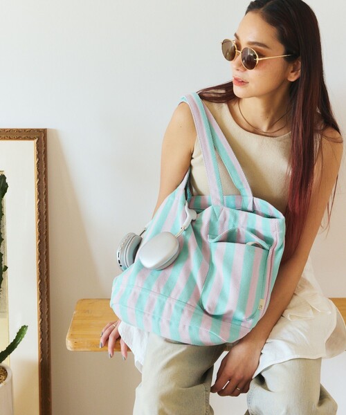 ROOTOTE(ルートート)の「ROOTOTE/ルートート SNミディアム リサイクルコットンF トートバッグ(トートバッグ・レディース・オレンジ/サックスブルー/ブラック・ONE SIZE)」の14枚目の写真