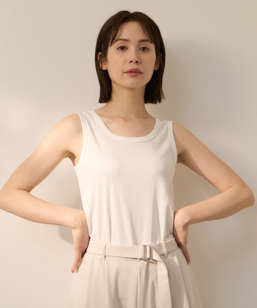 ketty(ケティ)の「ランテレストレッチN/Sカットソー(Tシャツ/カットソー・レディース・ブラック/オフホワイト・M)」の1枚目の写真