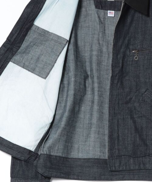 HOUSTON（ヒューストン）の「HOUSTON/ヒューストン Denim Zip Work Jacket/オーバーサイズ デニム 襟コーデュロイ ワークジャケット/UT-HS51590（ブルゾン・メンズ・インディゴブルー/ブルー系その他・40/42）」の4枚目の写真