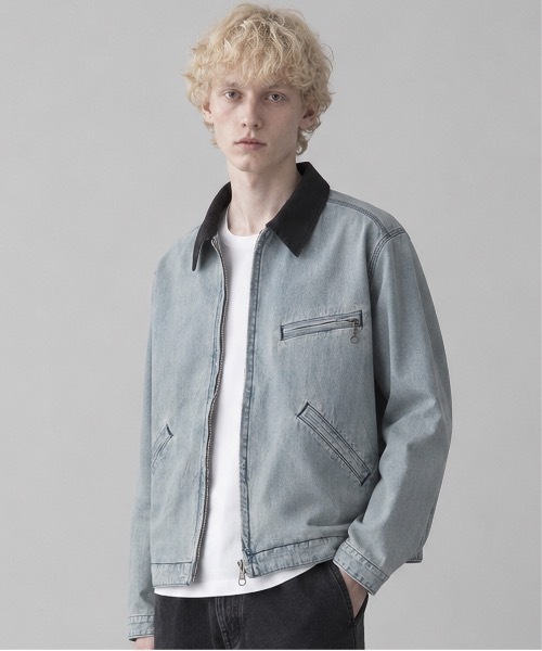 HOUSTON（ヒューストン）の「HOUSTON/ヒューストン Denim Zip Work Jacket/オーバーサイズ デニム 襟コーデュロイ ワークジャケット/UT-HS51590（ブルゾン・メンズ・インディゴブルー/ブルー系その他・40/42）」の2枚目の写真