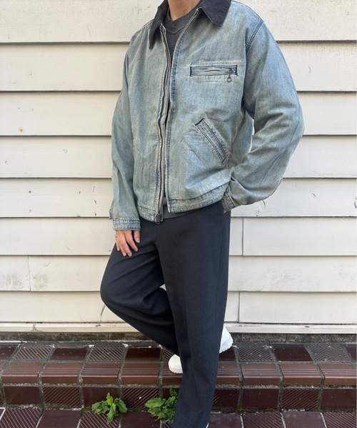 HOUSTON（ヒューストン）の「HOUSTON/ヒューストン Denim Zip Work Jacket/オーバーサイズ デニム 襟コーデュロイ ワークジャケット/UT-HS51590（ブルゾン・メンズ・インディゴブルー/ブルー系その他・40/42）」の10枚目の写真