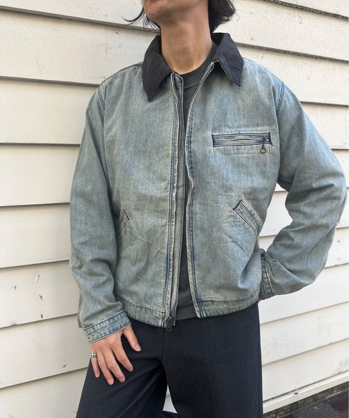 HOUSTON（ヒューストン）の「HOUSTON/ヒューストン Denim Zip Work Jacket/オーバーサイズ デニム 襟コーデュロイ ワークジャケット/UT-HS51590（ブルゾン・メンズ・インディゴブルー/ブルー系その他・40/42）」の8枚目の写真