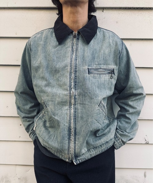 HOUSTON（ヒューストン）の「HOUSTON/ヒューストン Denim Zip Work Jacket/オーバーサイズ デニム 襟コーデュロイ ワークジャケット/UT-HS51590（ブルゾン・メンズ・インディゴブルー/ブルー系その他・40/42）」の7枚目の写真