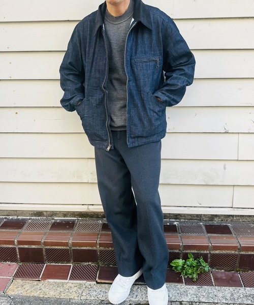 HOUSTON（ヒューストン）の「HOUSTON/ヒューストン Denim Zip Work Jacket/オーバーサイズ デニム 襟コーデュロイ ワークジャケット/UT-HS51590（ブルゾン・メンズ・インディゴブルー/ブルー系その他・40/42）」の6枚目の写真