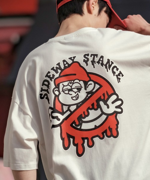 En serio TOKYO(エンソリオトーキョー)の「【SIDEWAYSTANCE】半袖ゴーストバスターズプリントTシャツ SIDE23-070/SIDE23-116(Tシャツ/カットソー・メンズ・ブラック/カーキ/ホワイト/パープル/ダークブルー/オートミール・LARGE/X-LARGE/SMALL/MEDIUM)」の1枚目の写真