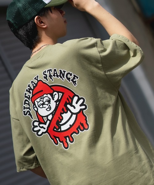En serio TOKYO(エンソリオトーキョー)の「【SIDEWAYSTANCE】半袖ゴーストバスターズプリントTシャツ SIDE23-070/SIDE23-116(Tシャツ/カットソー・メンズ・ブラック/カーキ/ホワイト/パープル/ダークブルー/オートミール・LARGE/X-LARGE/SMALL/MEDIUM)」の4枚目の写真