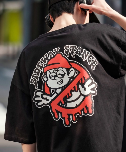 En serio TOKYO(エンソリオトーキョー)の「【SIDEWAYSTANCE】半袖ゴーストバスターズプリントTシャツ SIDE23-070/SIDE23-116(Tシャツ/カットソー・メンズ・ブラック/カーキ/ホワイト/パープル/ダークブルー/オートミール・LARGE/X-LARGE/SMALL/MEDIUM)」の2枚目の写真