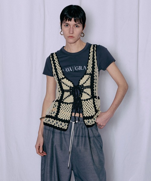 MAISON SPECIAL(メゾンスペシャル)の「Crochet Vest/クロシェベスト(ベスト・レディース・ライム/ブルー/ブラック・FREE)」の14枚目の写真
